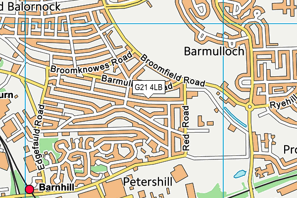 G21 4LB map - OS VectorMap District (Ordnance Survey)