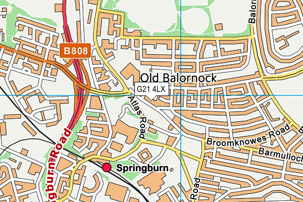 G21 4LX map - OS VectorMap District (Ordnance Survey)