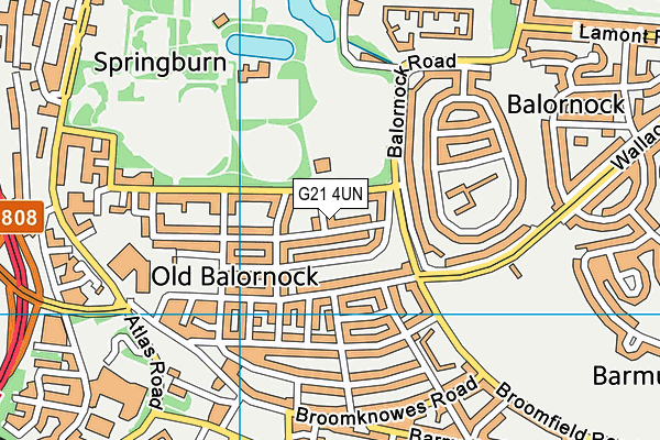 G21 4UN map - OS VectorMap District (Ordnance Survey)