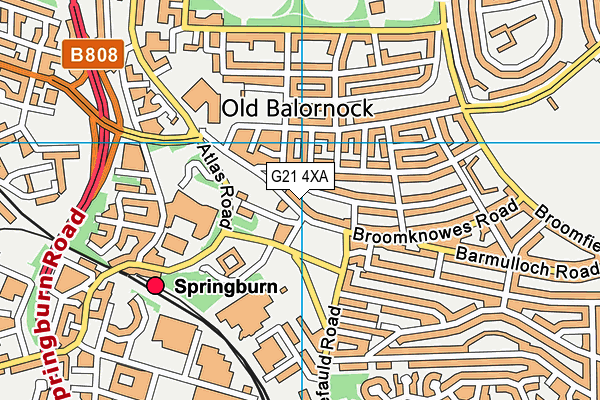 G21 4XA map - OS VectorMap District (Ordnance Survey)