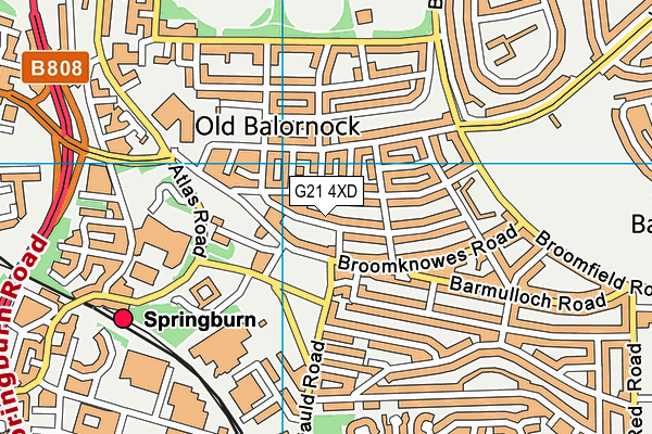 G21 4XD map - OS VectorMap District (Ordnance Survey)