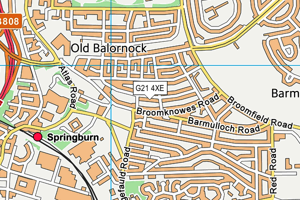 G21 4XE map - OS VectorMap District (Ordnance Survey)