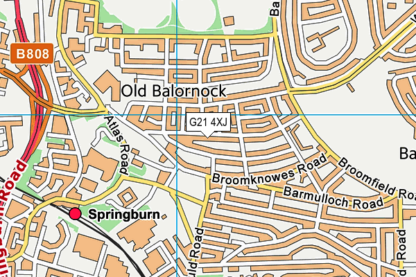 G21 4XJ map - OS VectorMap District (Ordnance Survey)
