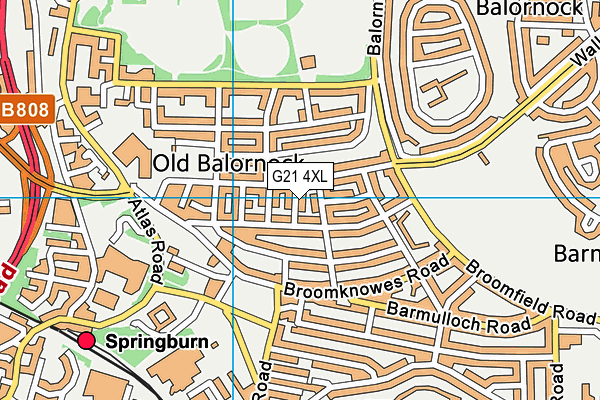 G21 4XL map - OS VectorMap District (Ordnance Survey)