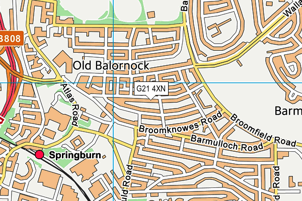G21 4XN map - OS VectorMap District (Ordnance Survey)
