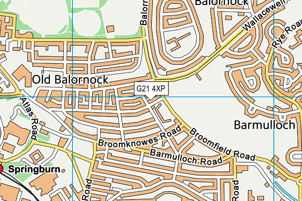 G21 4XP map - OS VectorMap District (Ordnance Survey)