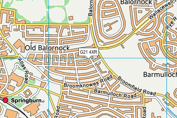 G21 4XR map - OS VectorMap District (Ordnance Survey)