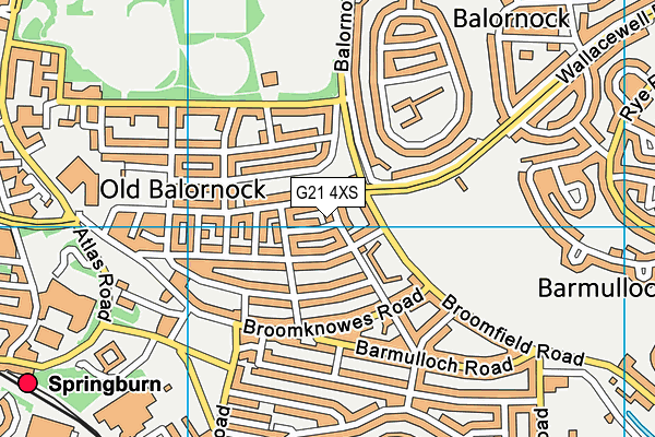 G21 4XS map - OS VectorMap District (Ordnance Survey)