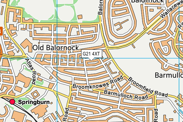G21 4XT map - OS VectorMap District (Ordnance Survey)