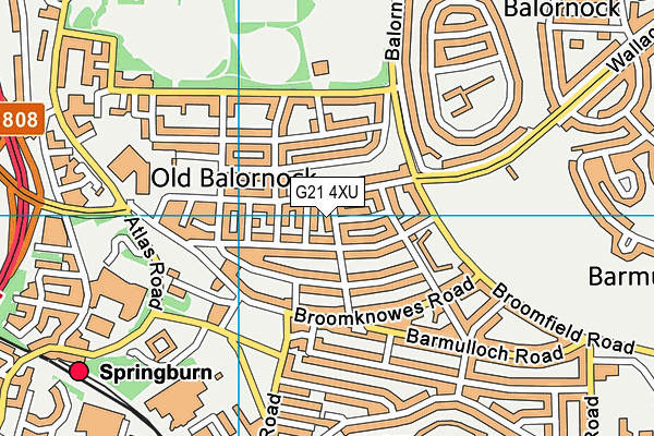 G21 4XU map - OS VectorMap District (Ordnance Survey)
