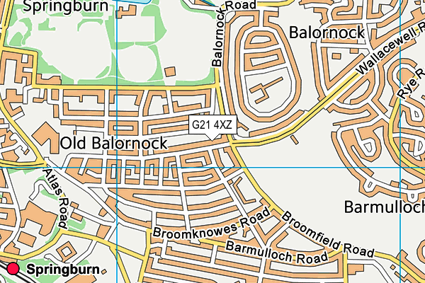 G21 4XZ map - OS VectorMap District (Ordnance Survey)