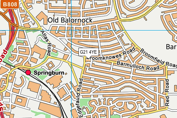 G21 4YE map - OS VectorMap District (Ordnance Survey)