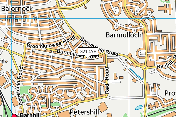 G21 4YH map - OS VectorMap District (Ordnance Survey)