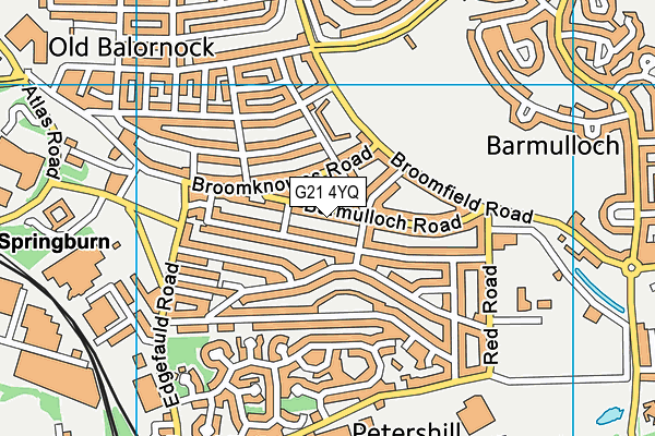 G21 4YQ map - OS VectorMap District (Ordnance Survey)
