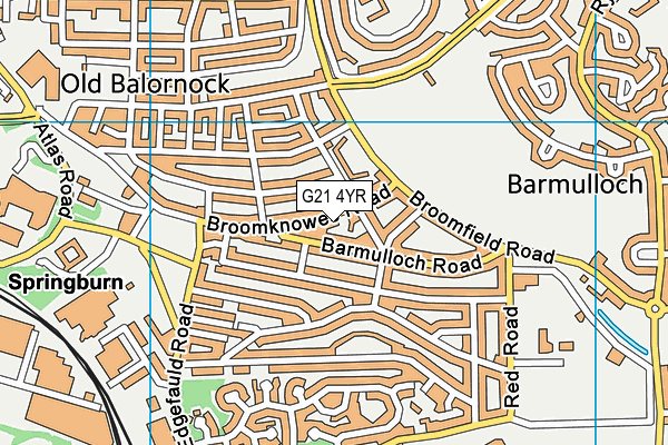 G21 4YR map - OS VectorMap District (Ordnance Survey)