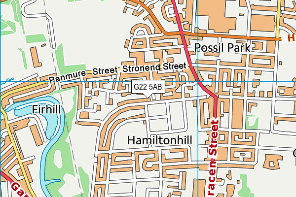 G22 5AB map - OS VectorMap District (Ordnance Survey)