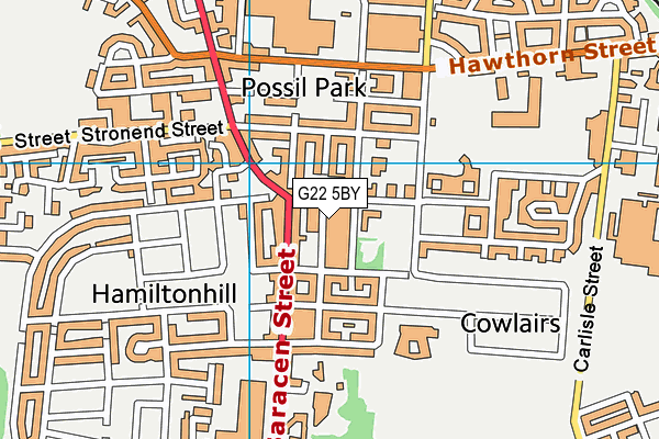 G22 5BY map - OS VectorMap District (Ordnance Survey)