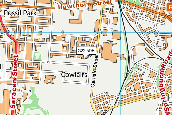 G22 5DF map - OS VectorMap District (Ordnance Survey)