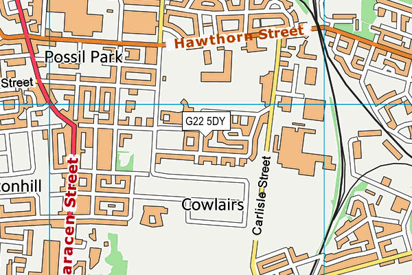 G22 5DY map - OS VectorMap District (Ordnance Survey)