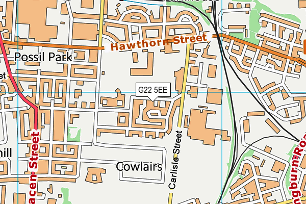 G22 5EE map - OS VectorMap District (Ordnance Survey)