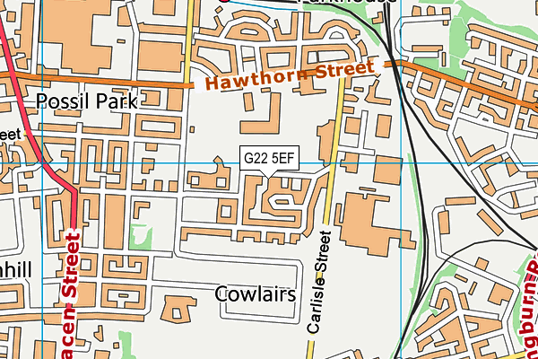 G22 5EF map - OS VectorMap District (Ordnance Survey)