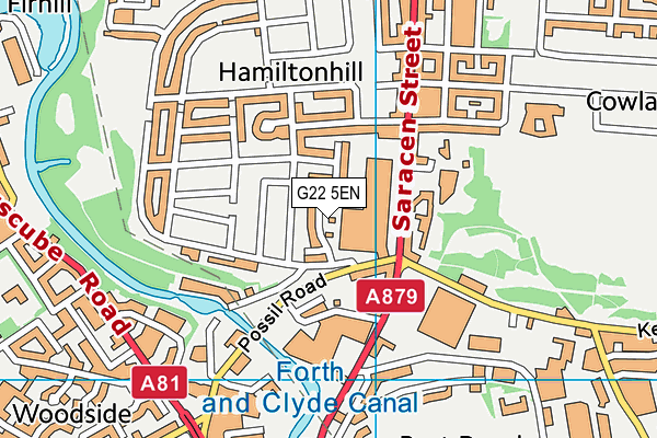 G22 5EN map - OS VectorMap District (Ordnance Survey)