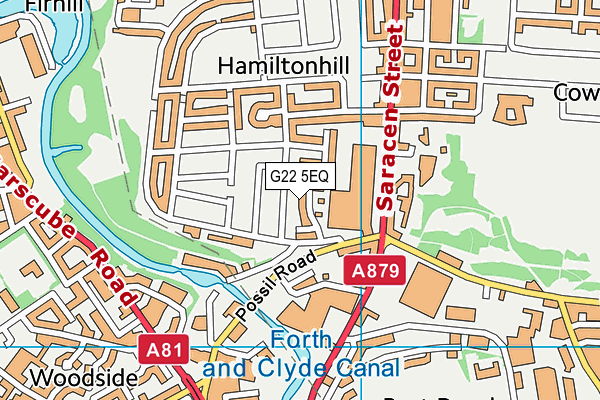 G22 5EQ map - OS VectorMap District (Ordnance Survey)