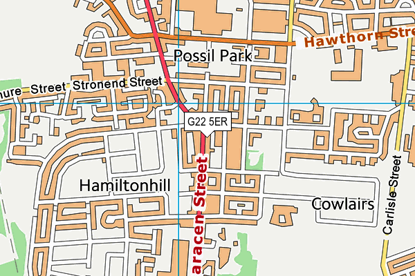 G22 5ER map - OS VectorMap District (Ordnance Survey)