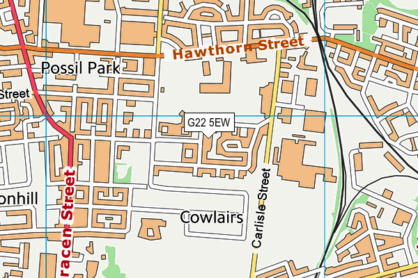 G22 5EW map - OS VectorMap District (Ordnance Survey)