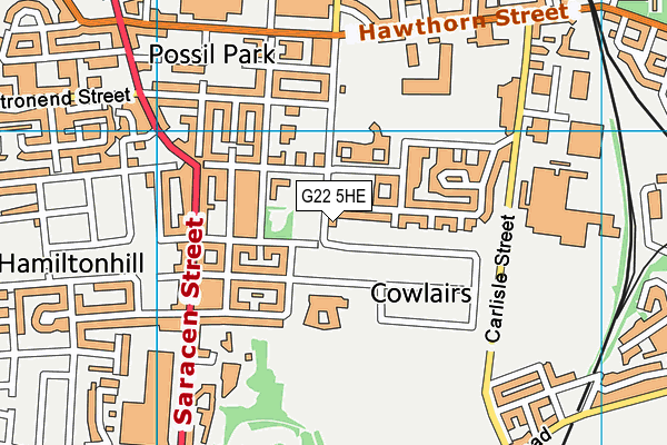 G22 5HE map - OS VectorMap District (Ordnance Survey)