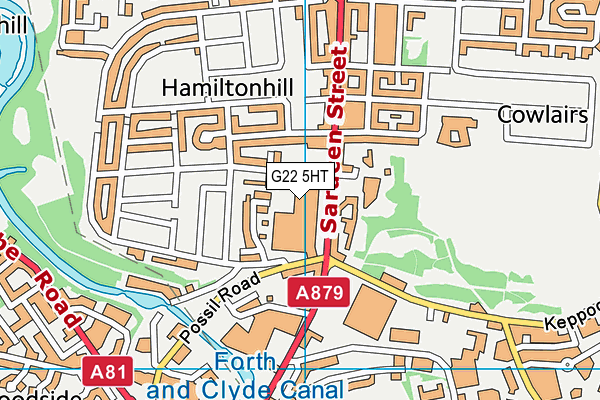 G22 5HT map - OS VectorMap District (Ordnance Survey)