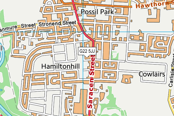 G22 5JJ map - OS VectorMap District (Ordnance Survey)