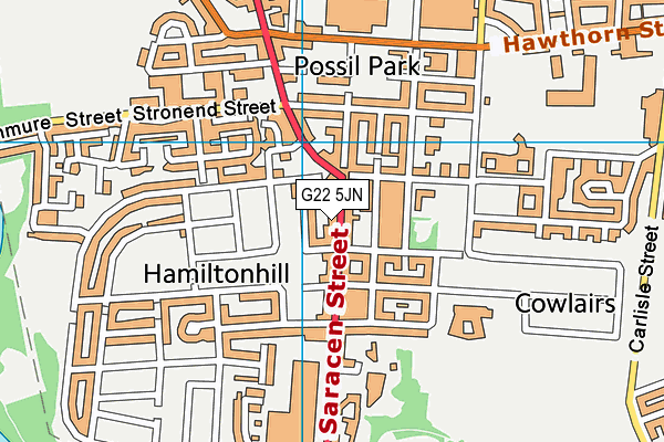 G22 5JN map - OS VectorMap District (Ordnance Survey)