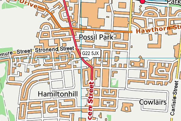 G22 5JX map - OS VectorMap District (Ordnance Survey)