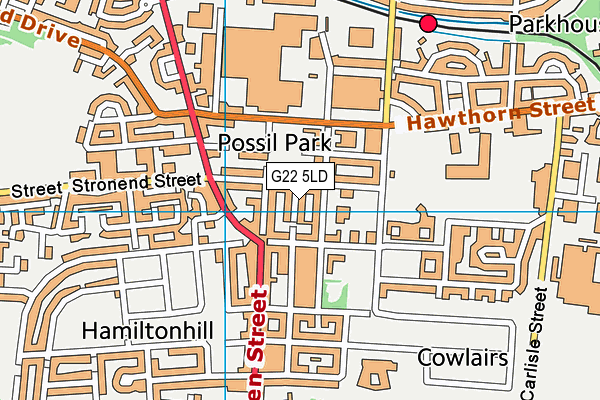 G22 5LD map - OS VectorMap District (Ordnance Survey)