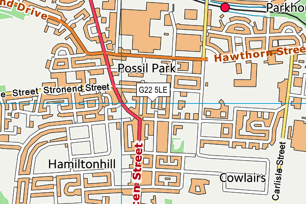 G22 5LE map - OS VectorMap District (Ordnance Survey)