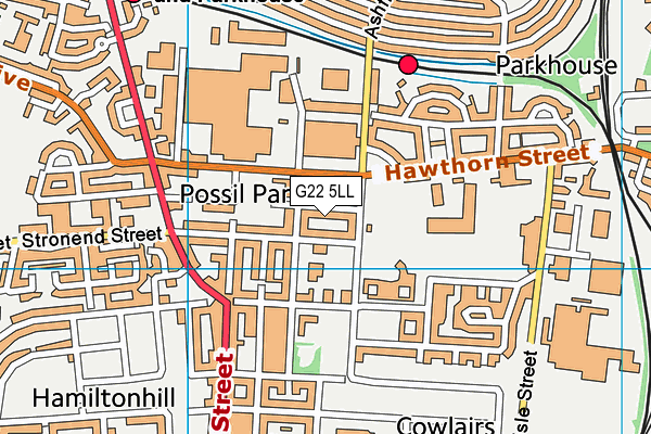 G22 5LL map - OS VectorMap District (Ordnance Survey)