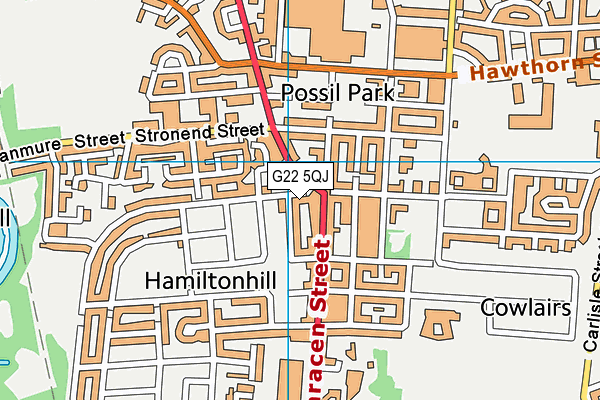 G22 5QJ map - OS VectorMap District (Ordnance Survey)