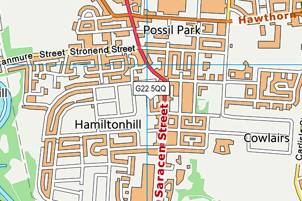 G22 5QQ map - OS VectorMap District (Ordnance Survey)