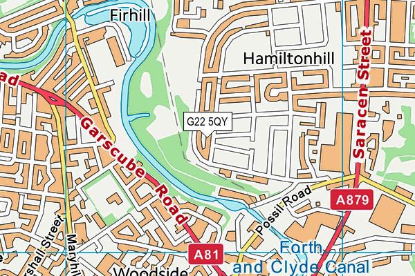 G22 5QY map - OS VectorMap District (Ordnance Survey)