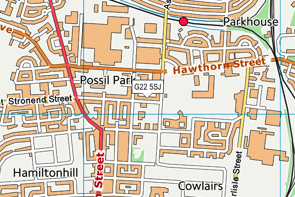 G22 5SJ map - OS VectorMap District (Ordnance Survey)