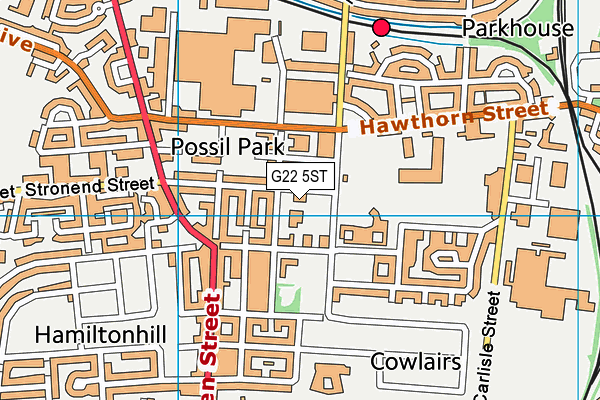 G22 5ST map - OS VectorMap District (Ordnance Survey)