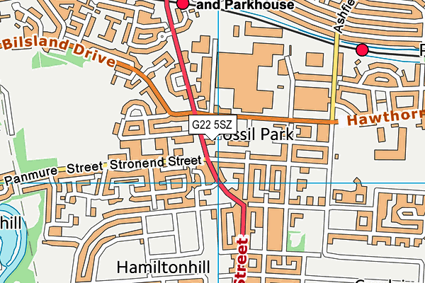 G22 5SZ map - OS VectorMap District (Ordnance Survey)