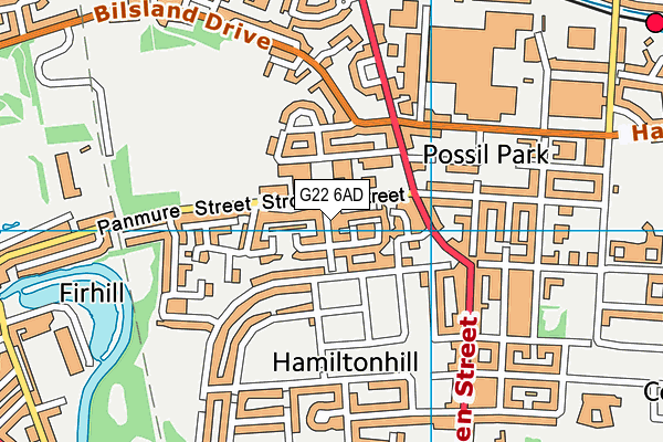 G22 6AD map - OS VectorMap District (Ordnance Survey)