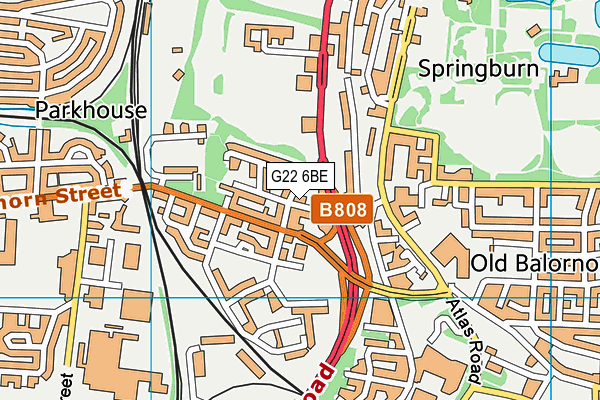 G22 6BE map - OS VectorMap District (Ordnance Survey)