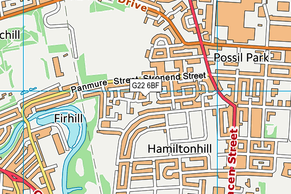 G22 6BF map - OS VectorMap District (Ordnance Survey)