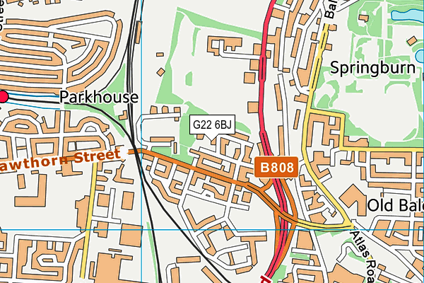 G22 6BJ map - OS VectorMap District (Ordnance Survey)