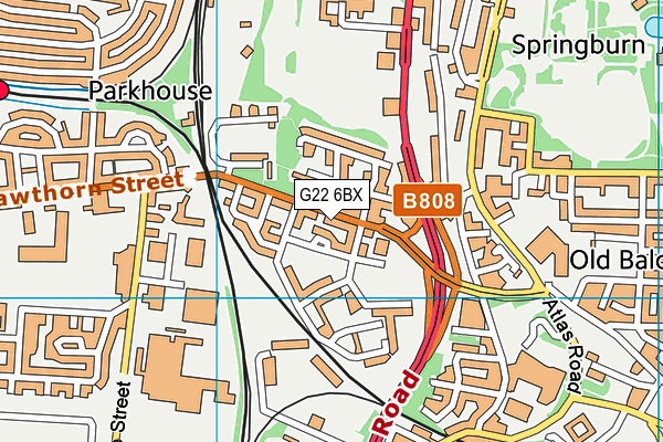 G22 6BX map - OS VectorMap District (Ordnance Survey)