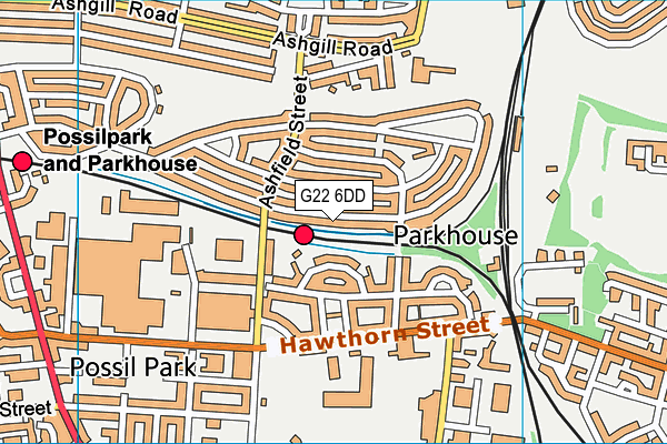 G22 6DD map - OS VectorMap District (Ordnance Survey)