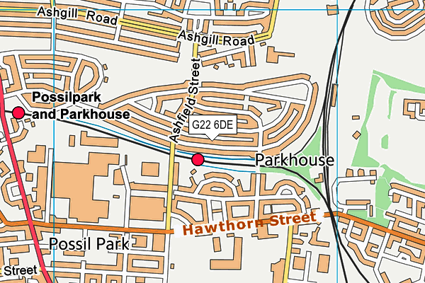 G22 6DE map - OS VectorMap District (Ordnance Survey)